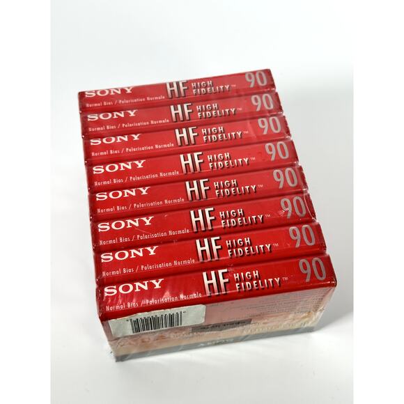 Sony High Fidelity 90-Min Cassette Tapes 8-Pack Brand New Sealed Blank Audio - Picture 2 of 4